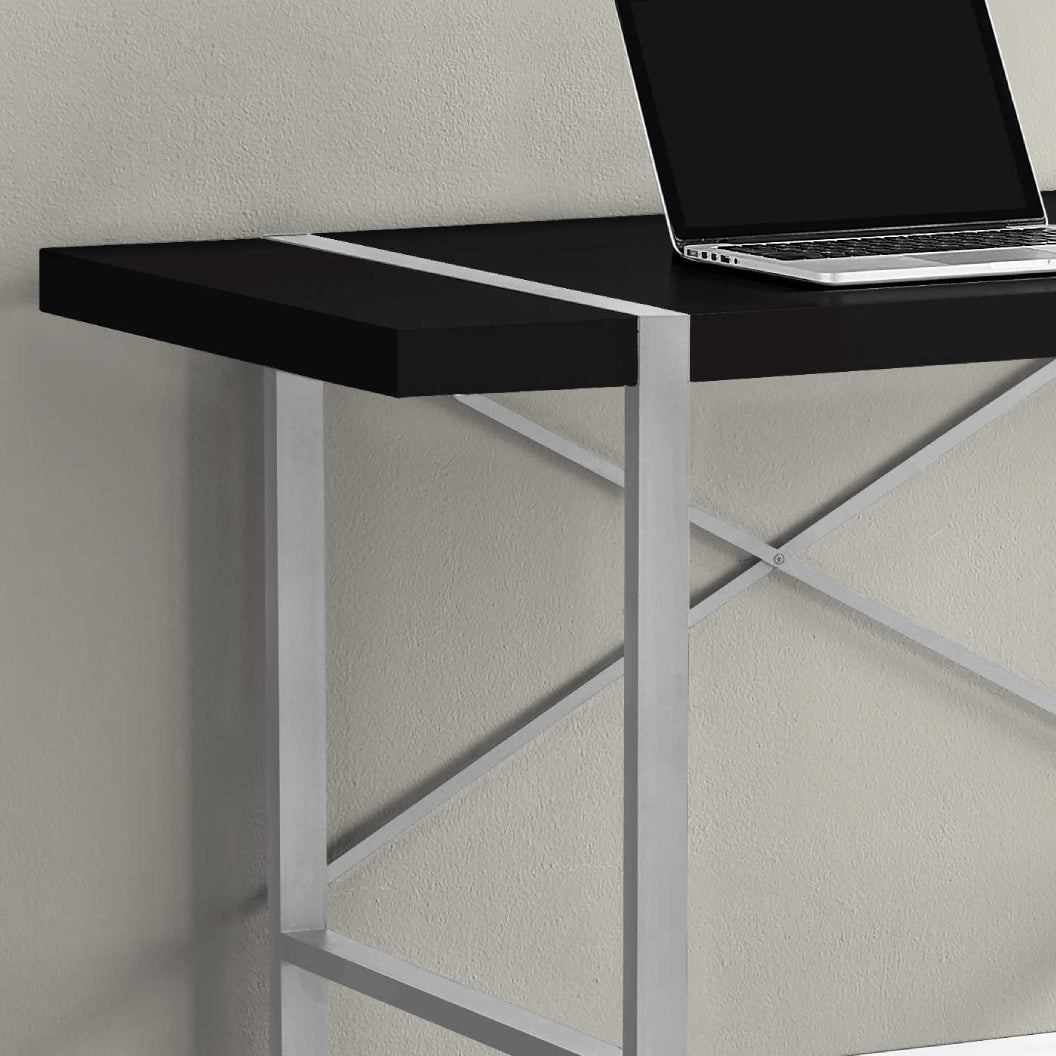 Bureau de travail en MDF/stratifié et métal argenté - I 7662-7663-7664