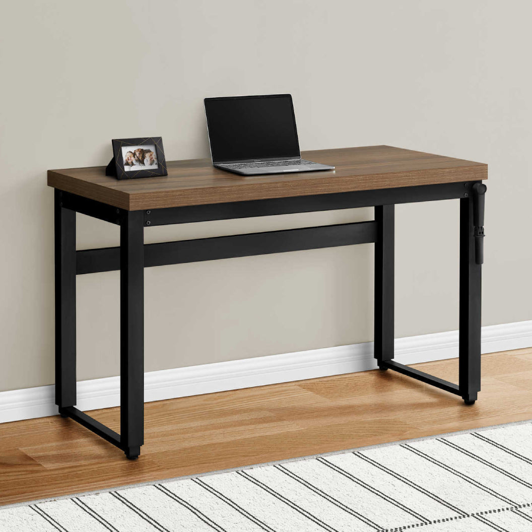 Bureau de travail ajustable en bois/MDF et métal noir - I 7675-7676-7677