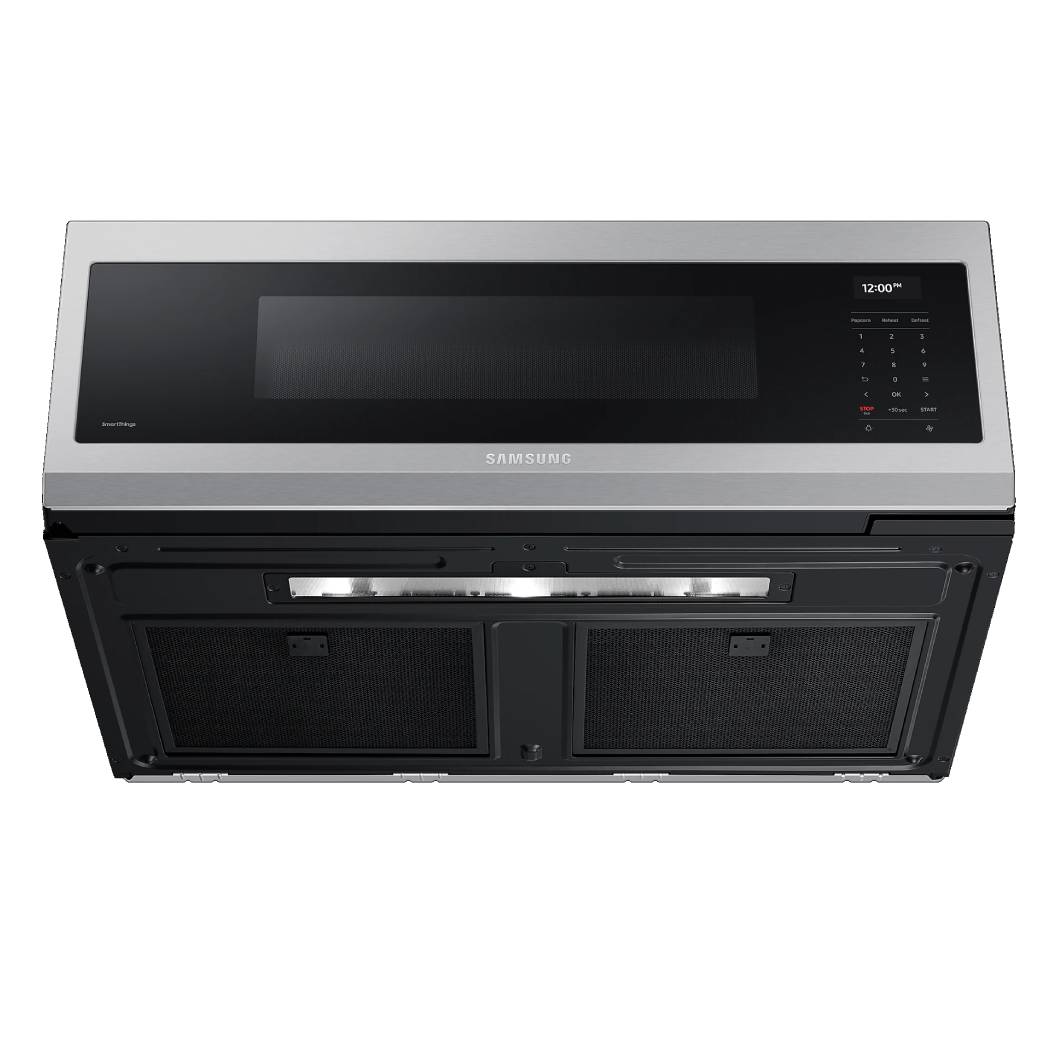 Micro-ondes à hotte, capacité 1,1 pi³, puissance 1000W, acier inoxydable