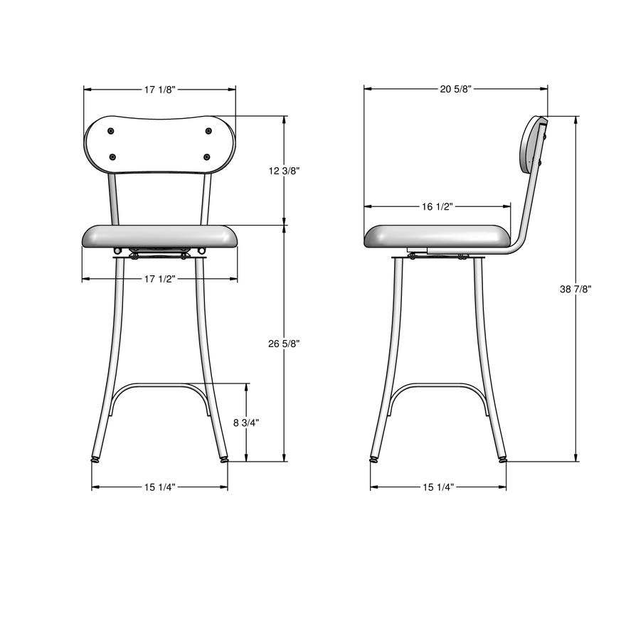 Tabouret de comptoir pivotant en métal avec une assise rembourrée aspect cuir brun - Bean