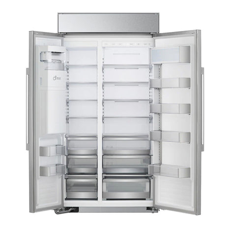 Réfrigérateur côte à côte profondeux comptoir 42 po 25,6 pi³ Inox avec distributeur d'eau et machine à glaçons
