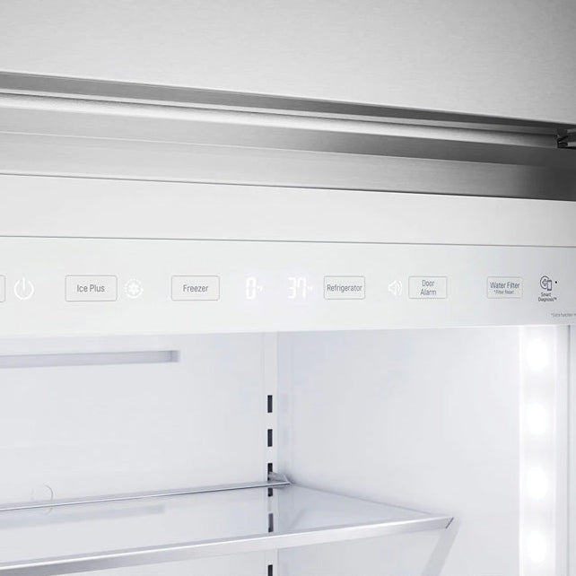 Réfrigérateur côte à côte, profondeur comptoir 42 po, 25,6 pi³ Inox avec Distributeur d'eau et Machine à glaçons