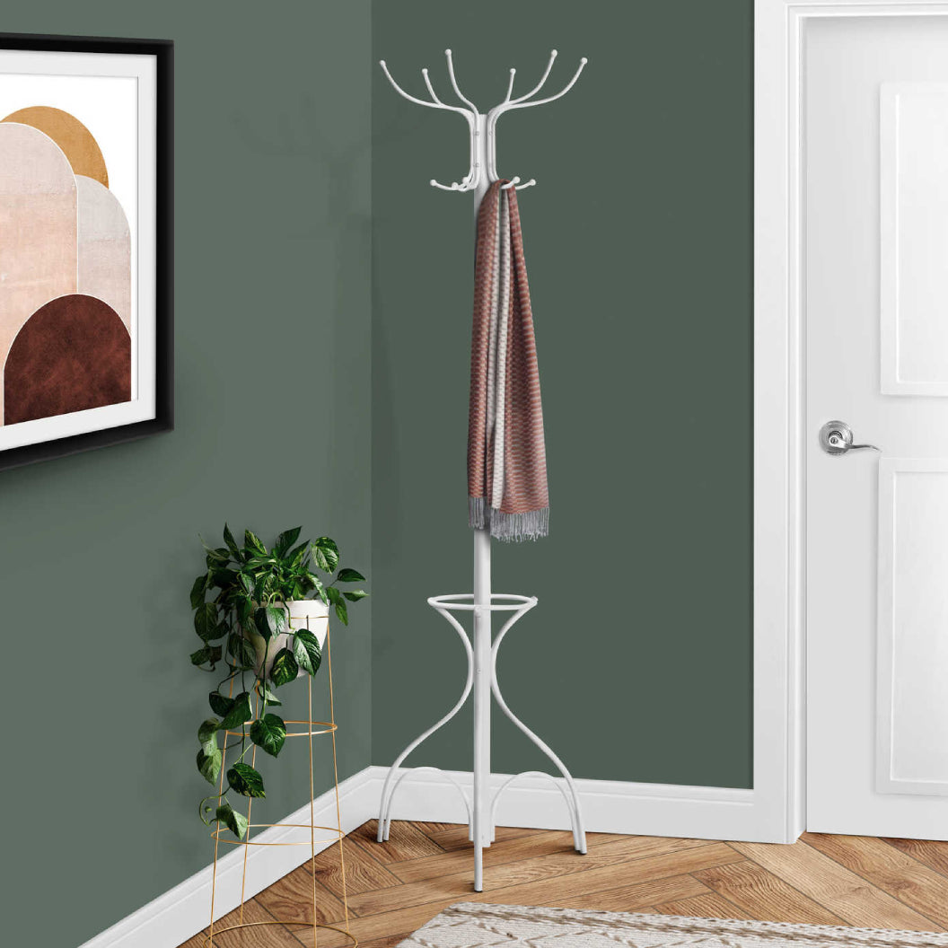 Porte-manteau en métal avec 12 crochets et soutien à parapluie - I 2030-2031-2032