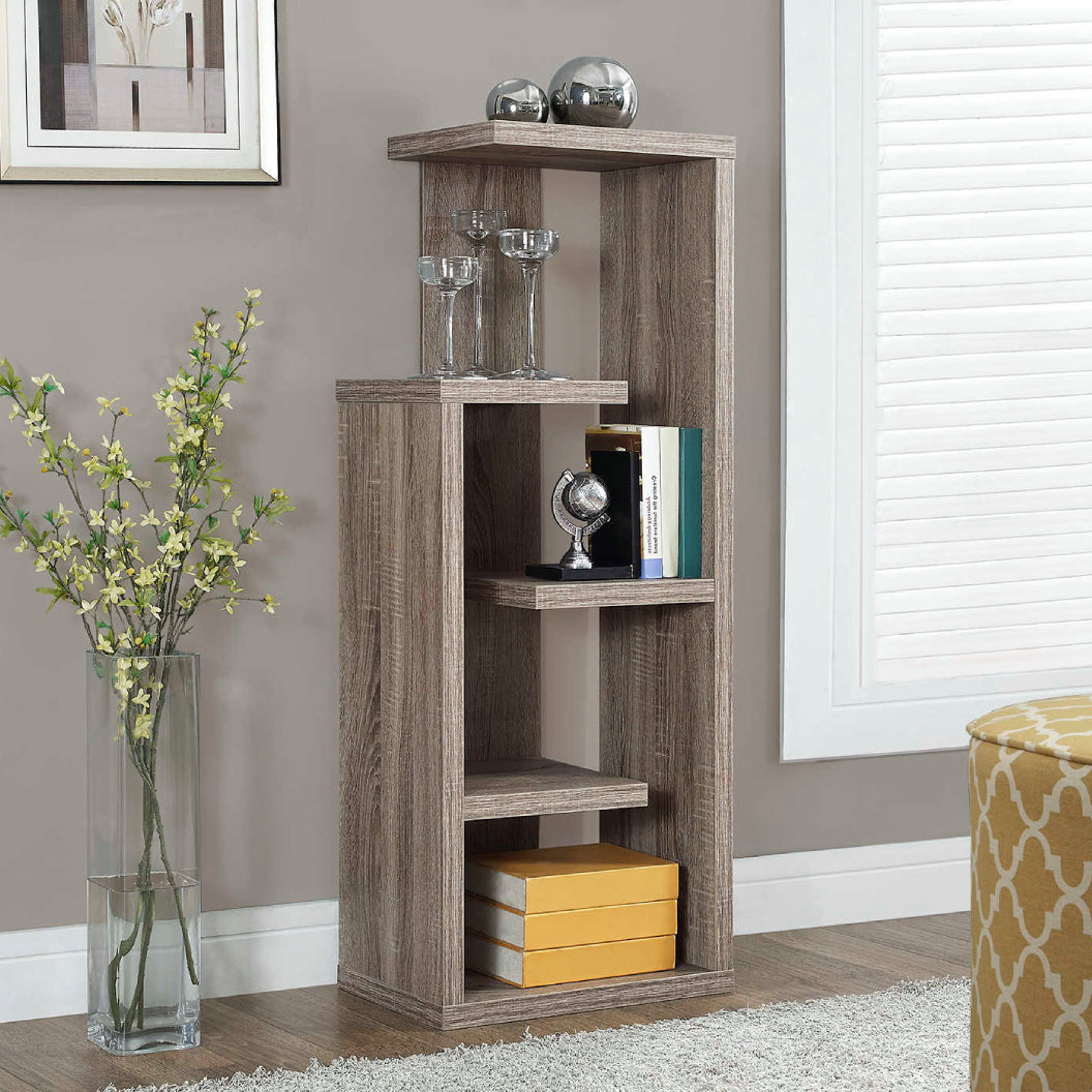 Étagère en MDF/stratifié taupe foncé avec 5 tablettes - I 2467