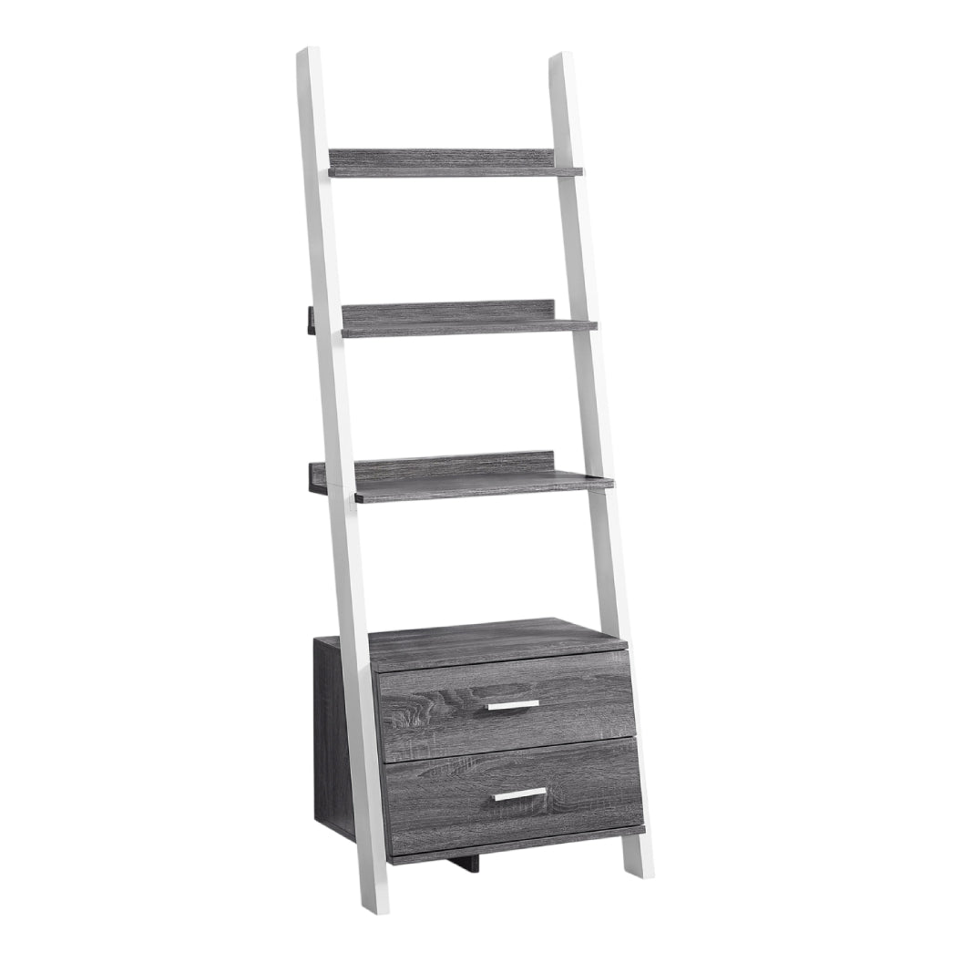 Étagère à échelle en MDF/stratifié avec 4 tablettes et 2 tiroirs - I 2562-2756-2542