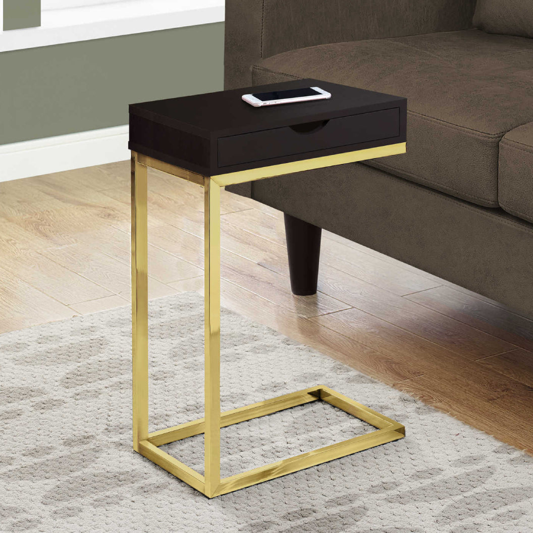 Table d'appoint en MDF/stratifié et métal chromé - I 3236-3254-3373
