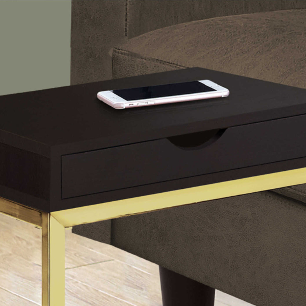 Table d'appoint en MDF/stratifié et métal chromé - I 3236-3254-3373