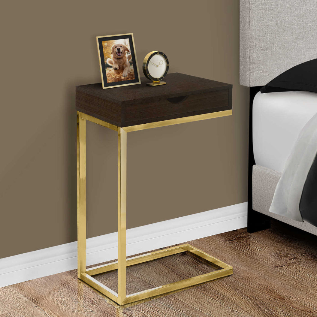 Table d'appoint en MDF/stratifié et métal chromé - I 3236-3254-3373