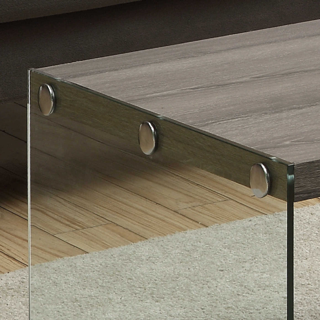 Table basse en MDF/stratifié et verre trempé - I 3054-3230-3286
