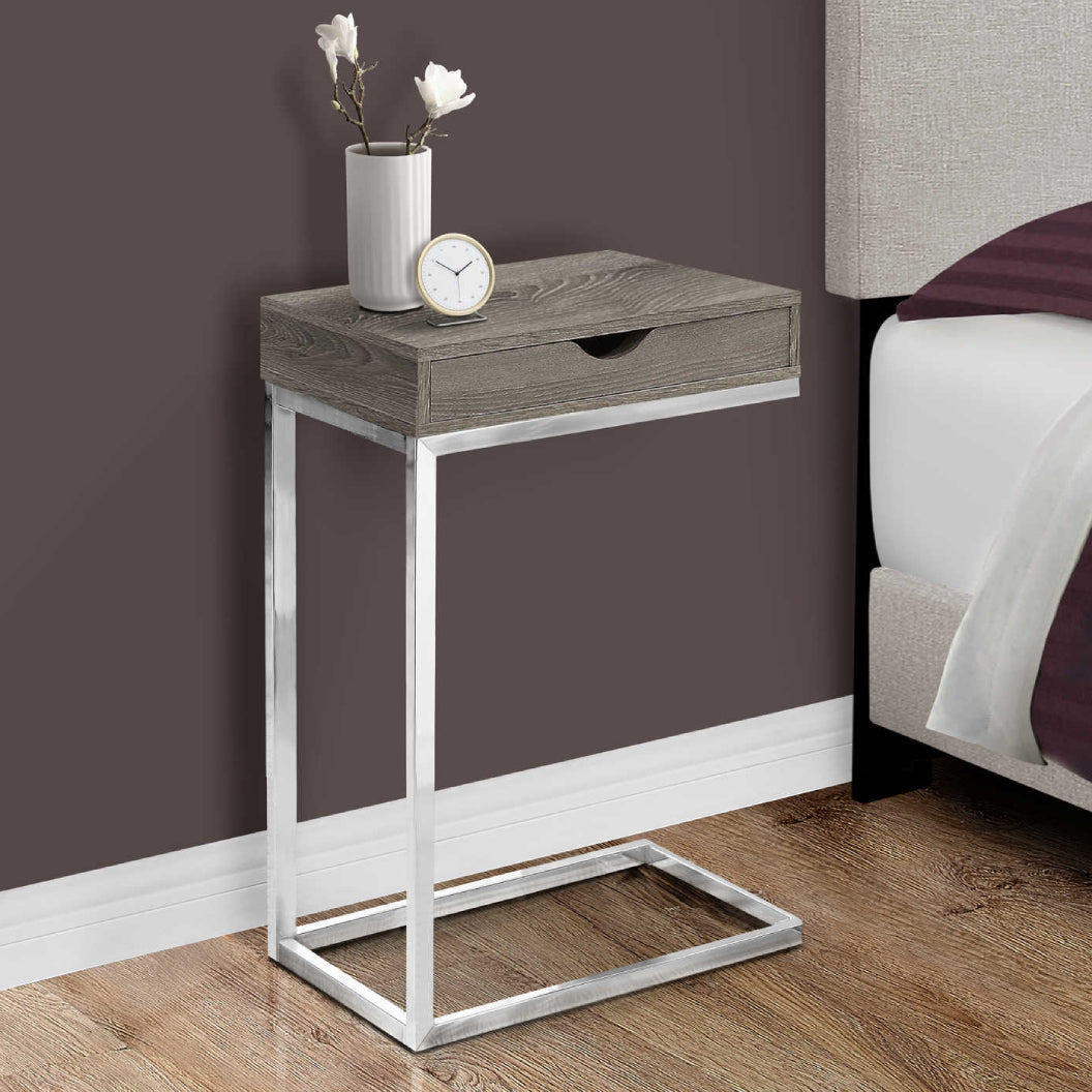 Table d'appoint en MDF/stratifié et métal chromé - I 3236-3254-3373