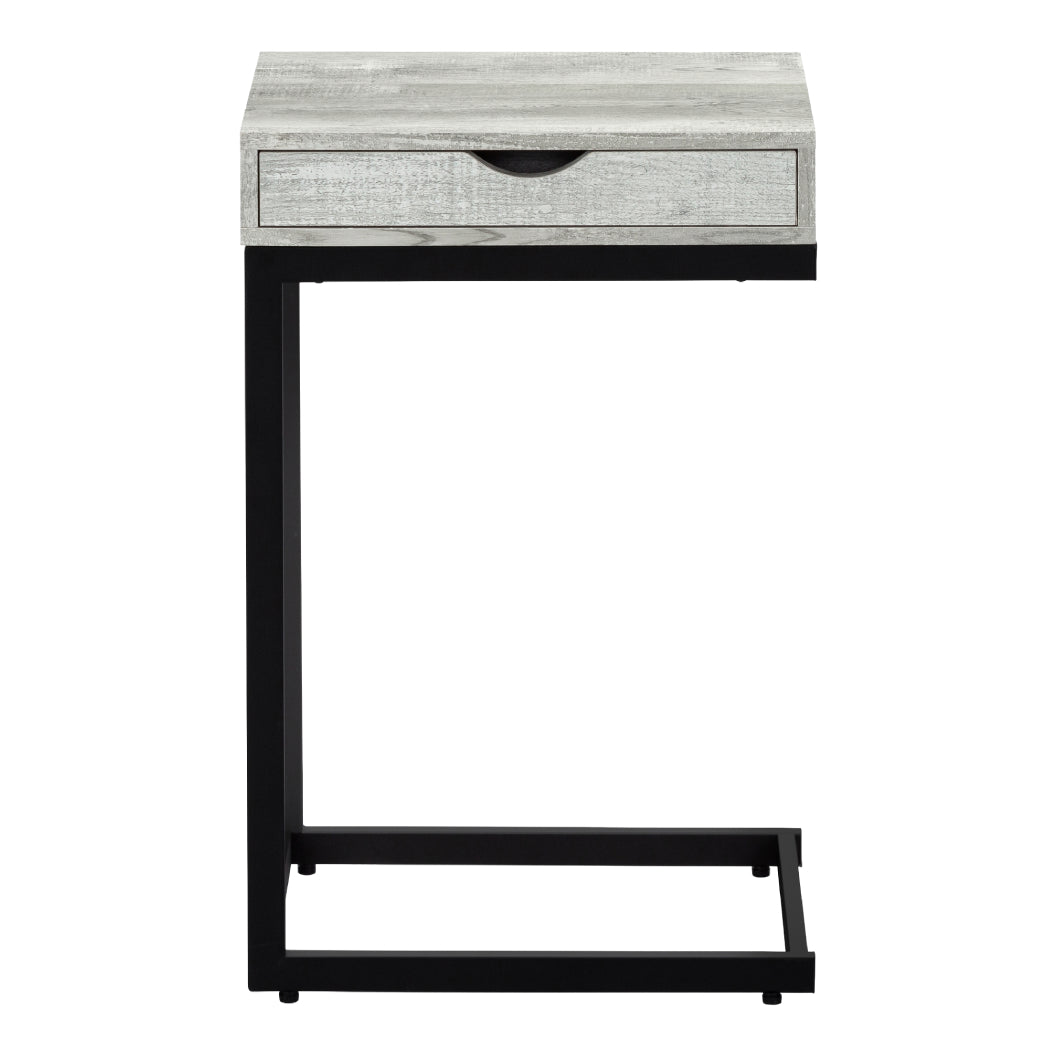 Table d'appoint en MDF/stratifié et métal noir avec 1 tiroir - I 3406-3407