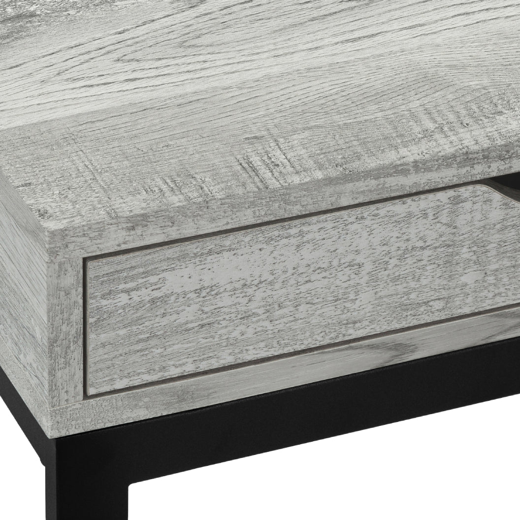 Table d'appoint en MDF/stratifié et métal noir avec 1 tiroir - I 3406-3407