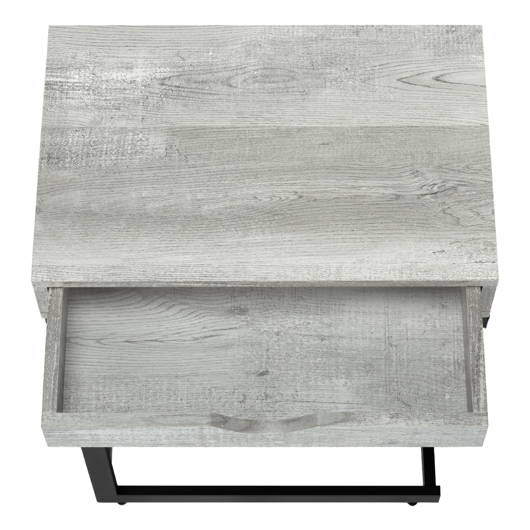 Table d'appoint en MDF/stratifié et métal noir avec 1 tiroir - I 3406-3407