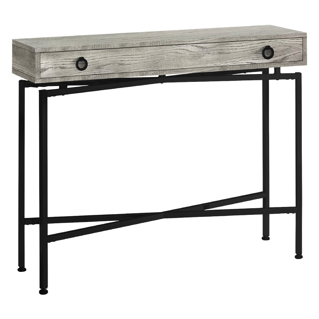 Table console en MDF/stratifié et métal noir avec 1 grand tiroir - I 3453-3454-3455
