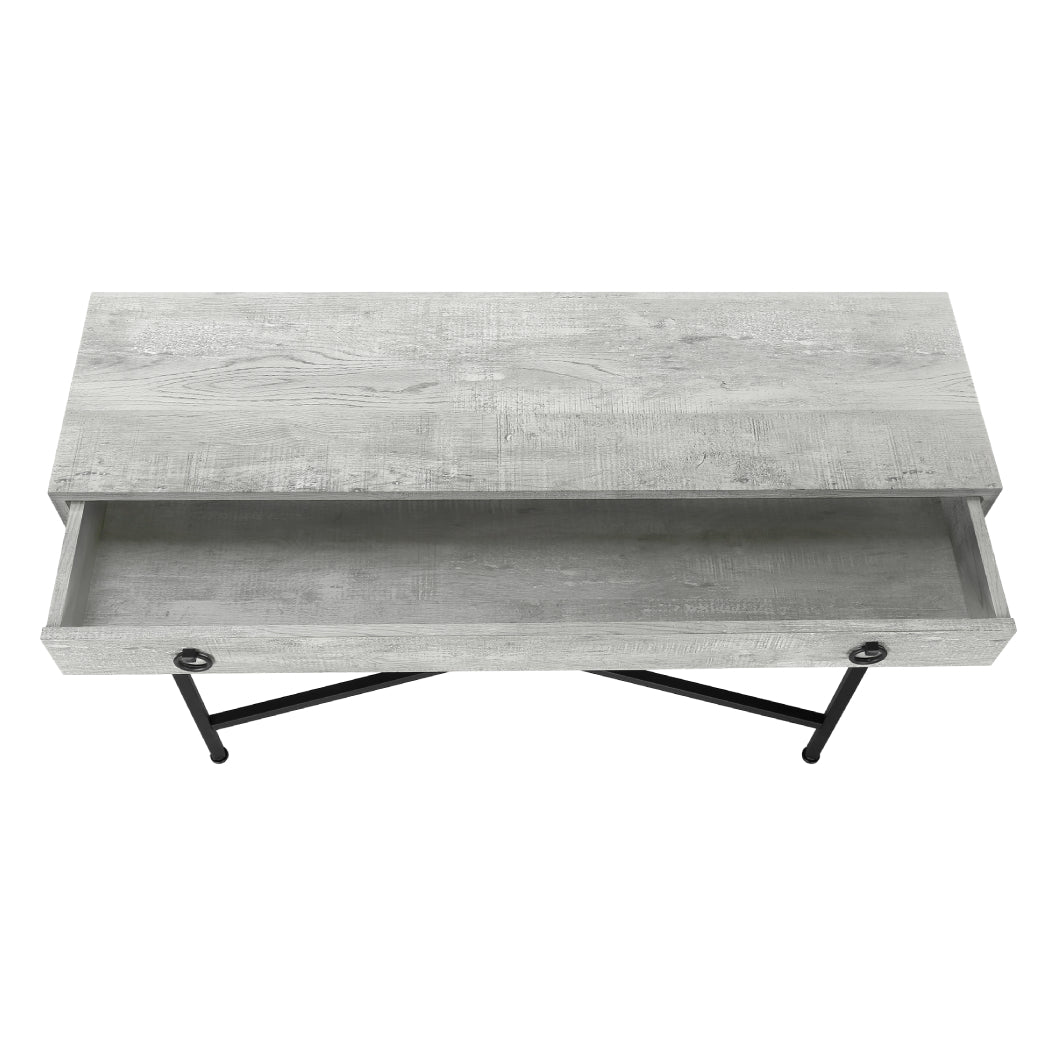 Table console en MDF/stratifié et métal noir avec 1 grand tiroir - I 3453-3454-3455