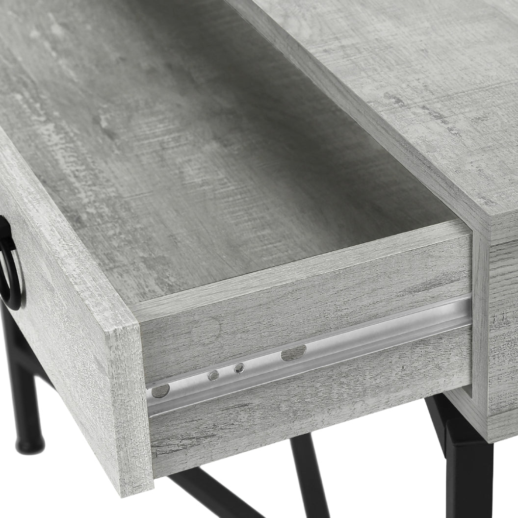Table console en MDF/stratifié et métal noir avec 1 grand tiroir - I 3453-3454-3455