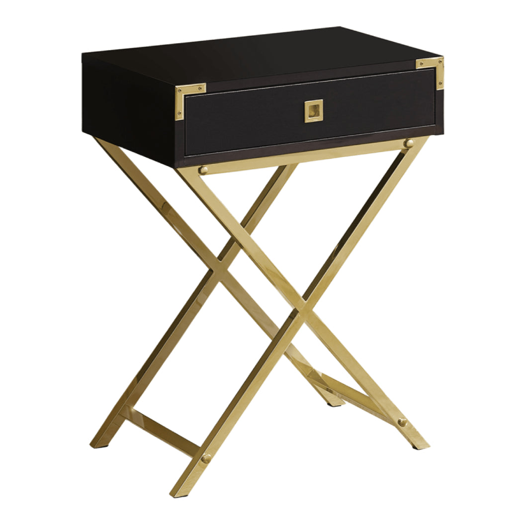 Table d'appoint en MDF/stratifié et métal avec 1 tiroir - I 3552-3555-3556