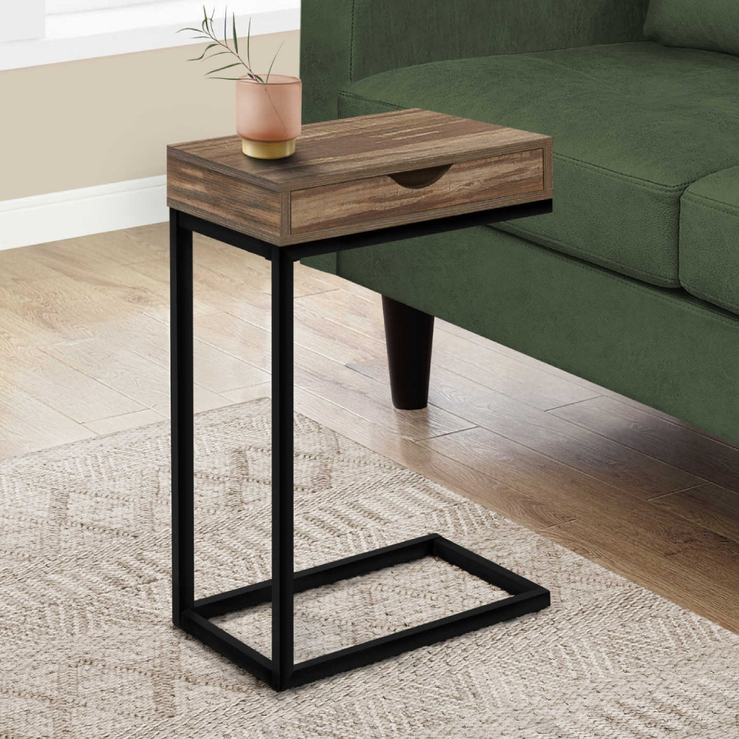 Table d'appoint en MDF/stratifié et métal avec 1 tiroir - I 3600-3601-3602