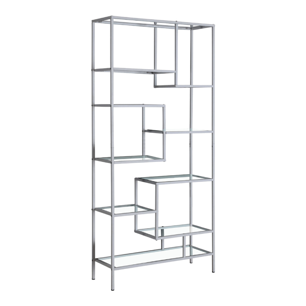 Étagère en métal avec 9 tablettes en verre trempé - I 7158-7159