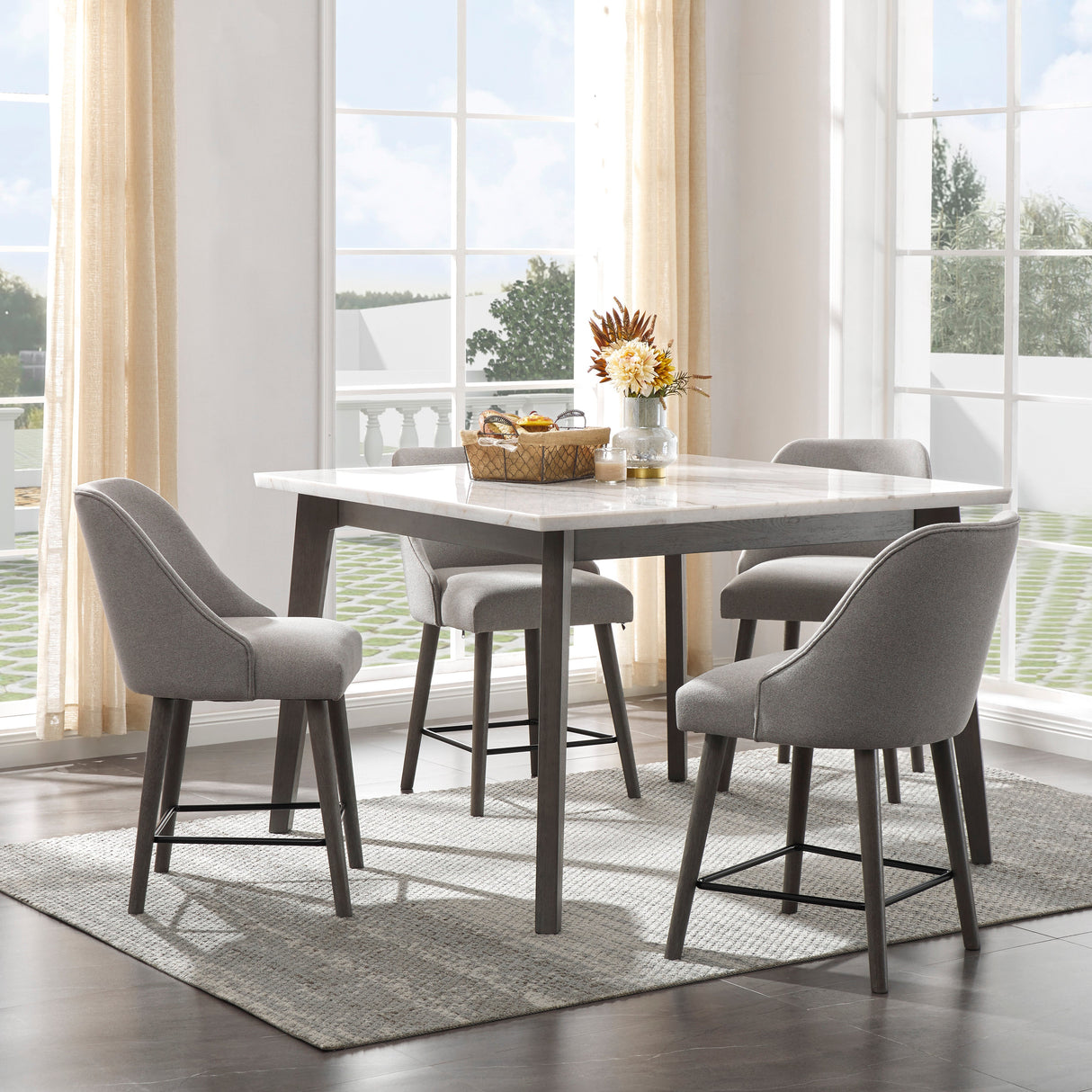 Ensemble de 2 tabourets de bar rembourrés - Ronstyne