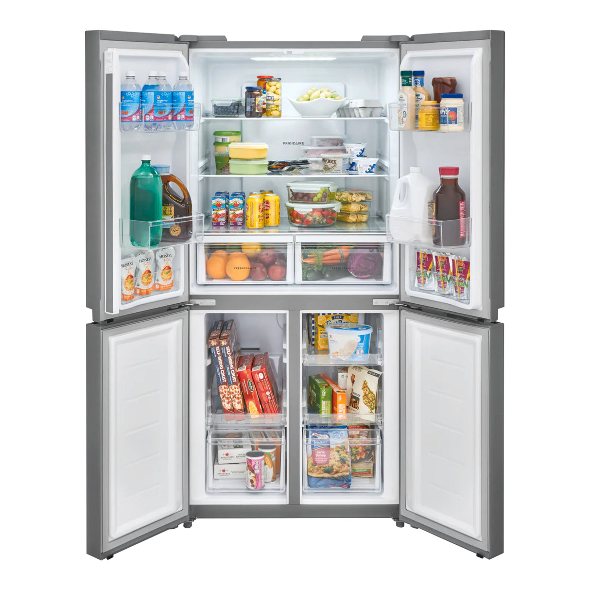 Réfrigérateur à porte française profondeur de comptoir 33 po, 17,4 pi³, 4 portes Inox