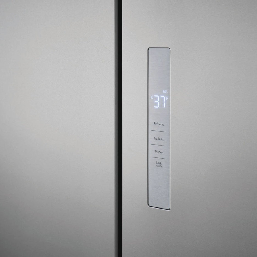 Réfrigérateur à porte française profondeur de comptoir 33 po, 17,4 pi³, 4 portes Inox