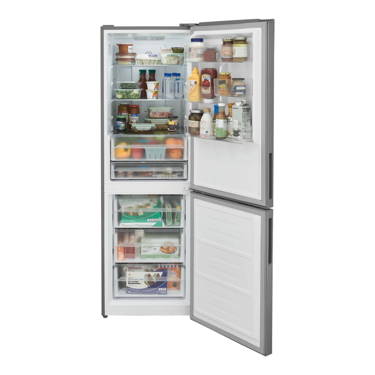 Réfrigérateur à congélateur inférieur 24 po, 11,5 pi³ Inox