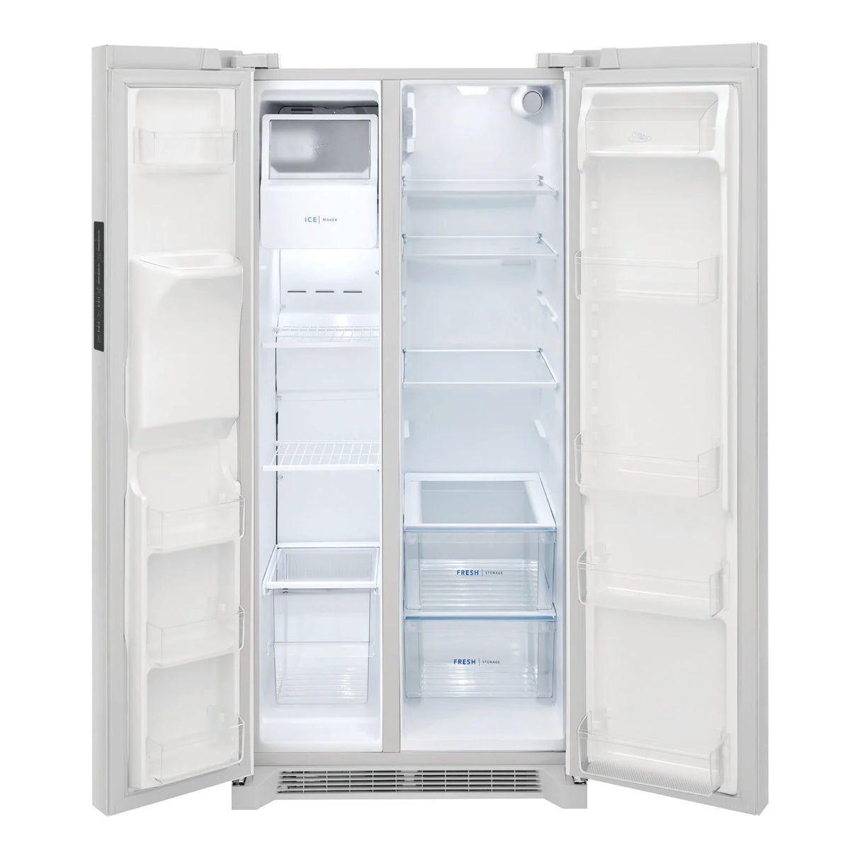 Réfrigérateur côte à côte 33 po, 22,3 pi³ Blanc avec distributeur externe d'eau et glaçons