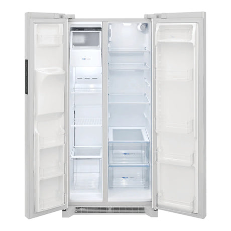 Réfrigérateur côte à côte 33 po, 22,3 pi³ Blanc avec distributeur externe d'eau et glaçons