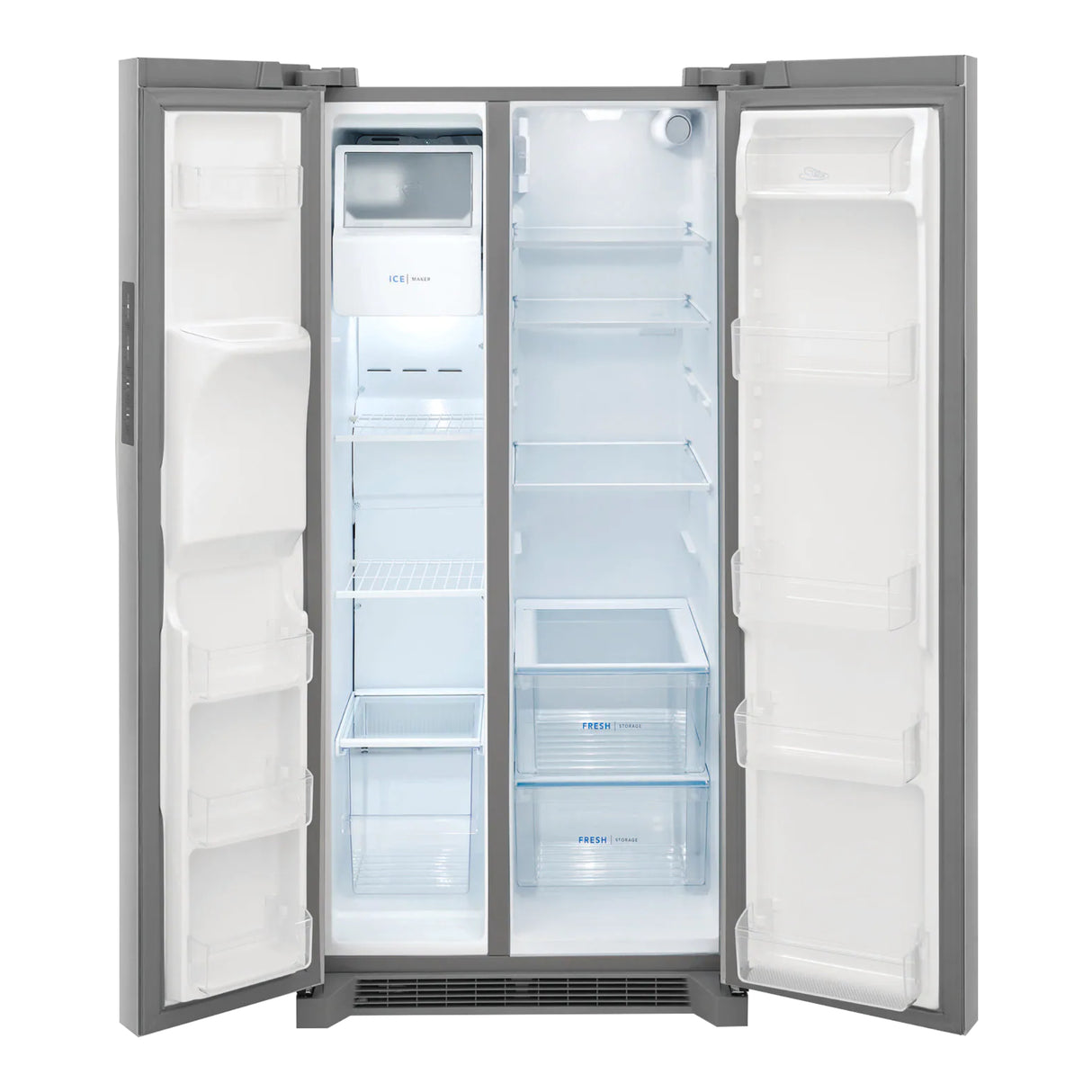 Réfrigérateur côte à côte 33 po, 22,3 pi³ Inox avec distributeur d'eau et glaçons