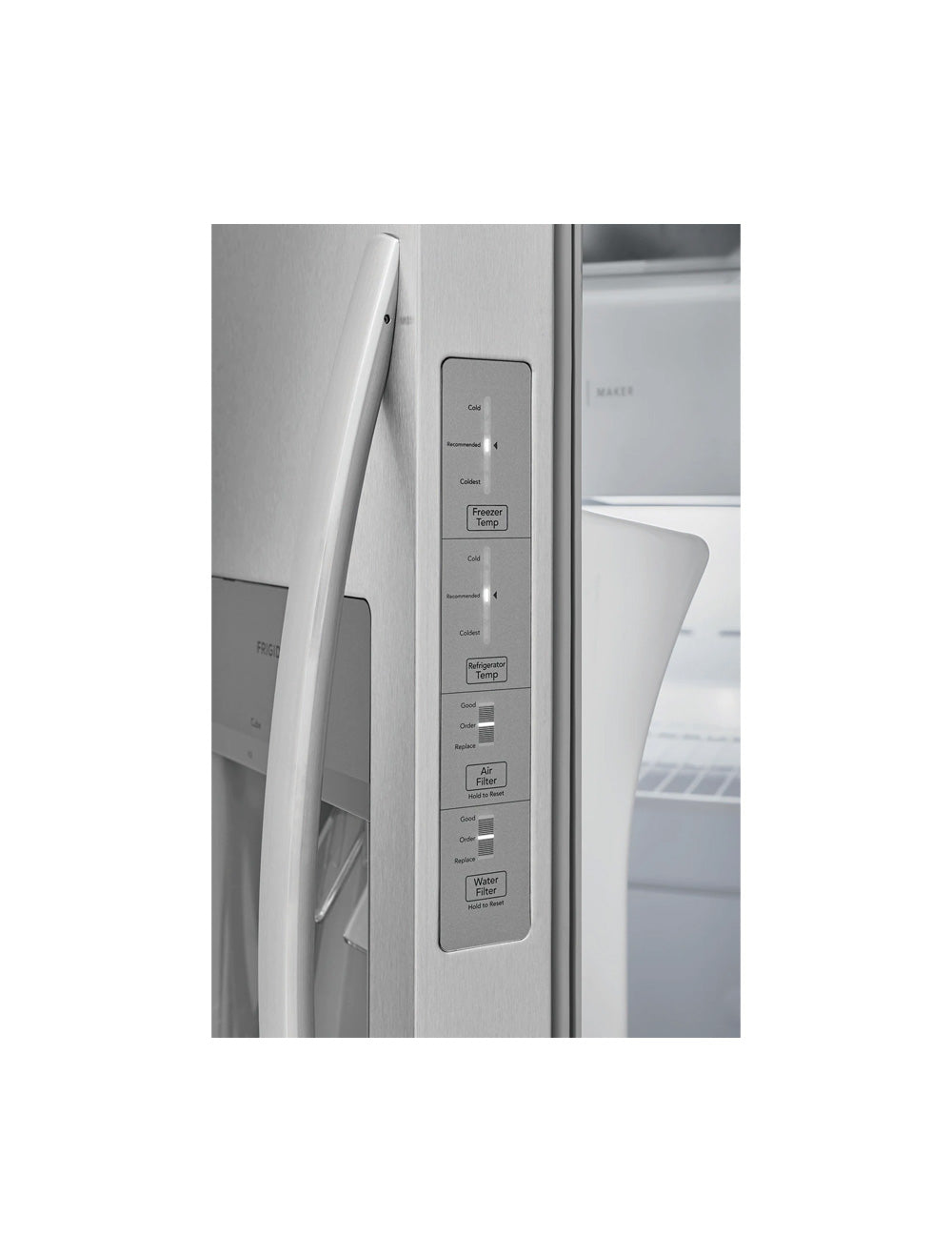 Réfrigérateur côte à côte 33 po, 22,3 pi³ Inox avec distributeur d'eau et glaçons