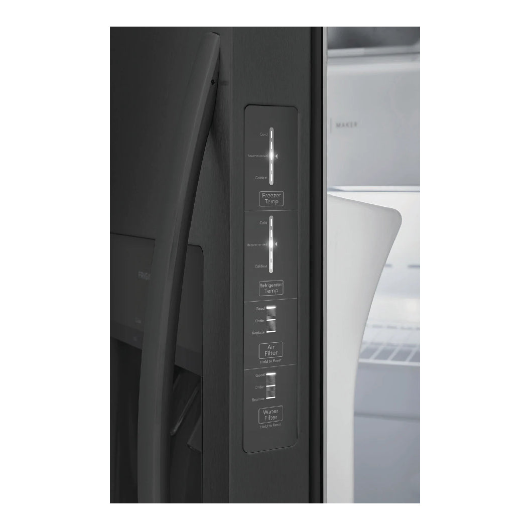 Réfrigérateur côte à côte 33 po, 22,3 pi³ Inox noir avec Distributeur externe d'eau et glaçons