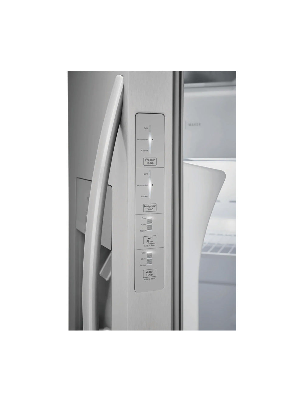 Réfrigérateur côte à côte 36 po, 22,3 pi³ Inox avec distributeur d'eau