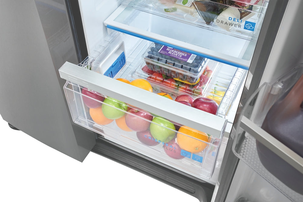 Réfrigérateur côte à côte 36 po, 22 pi³ Inox avec distributeur d'eau et de glaçons