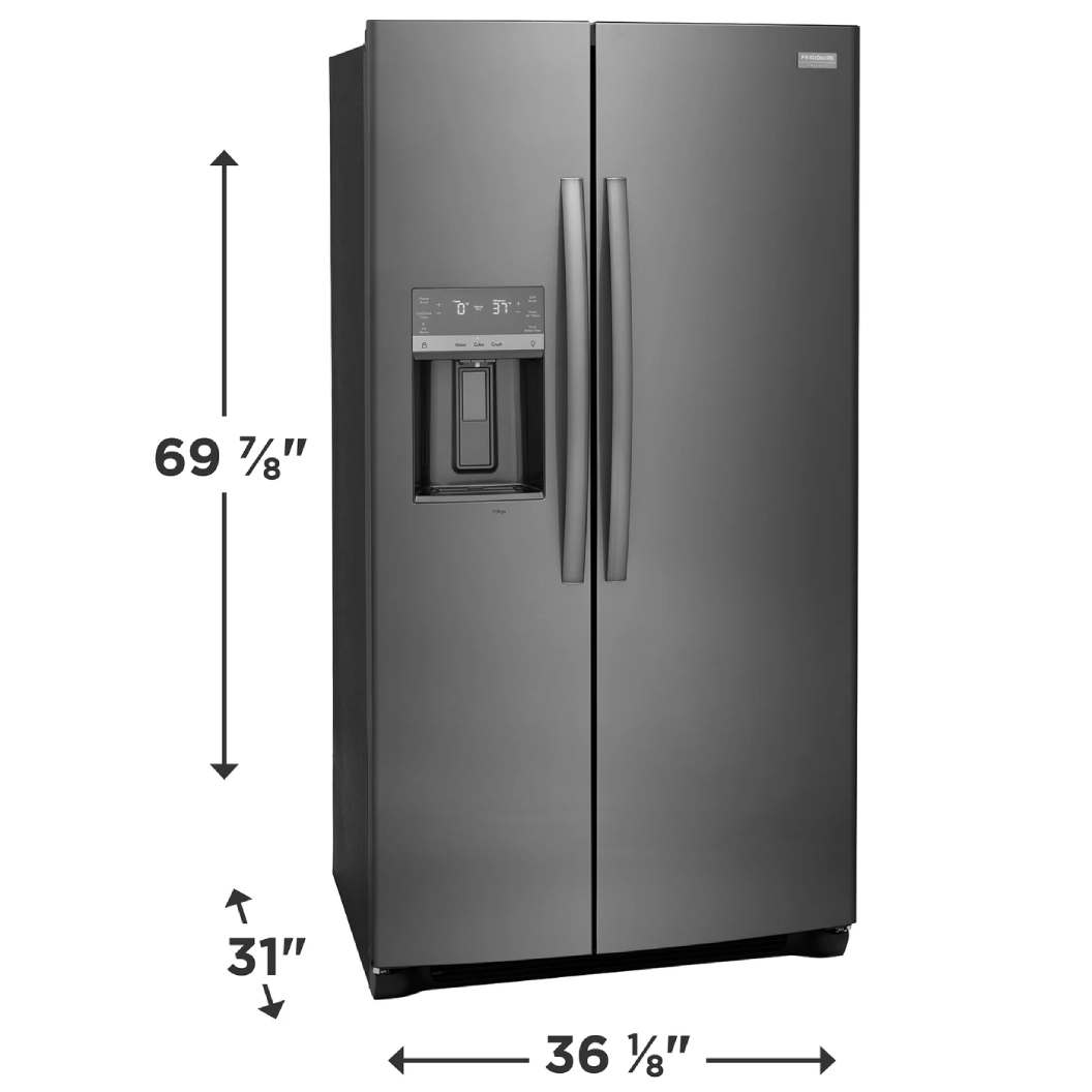 Réfrigérateur côte à côte 36 po, 22,2 pi³ Inox noir - Frigidaire Gallery avec distributeur d'eau
