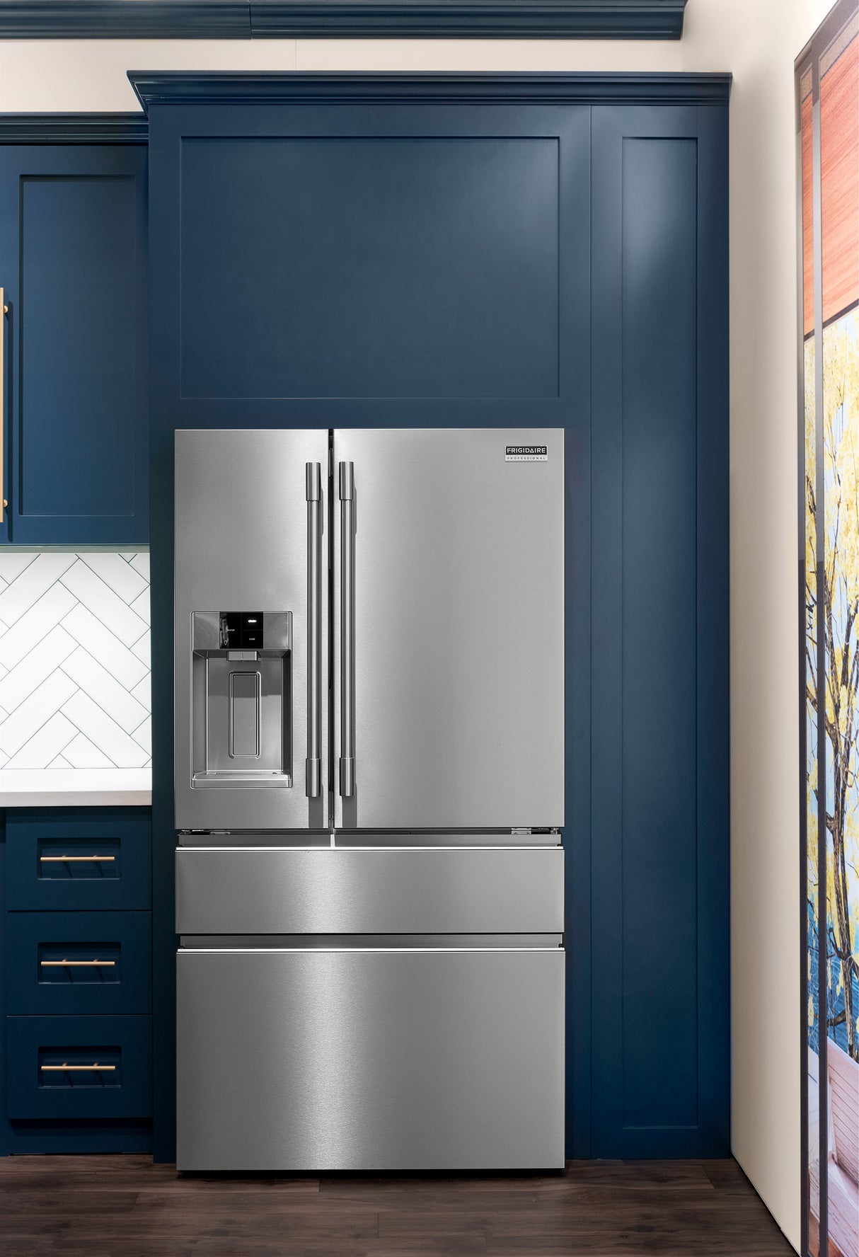 Réfrigérateur 4 portes à 2 battants à profondeur comptoir 36 po, 21,4 pi³ Inox avec Compartiment réfrigérant convertible