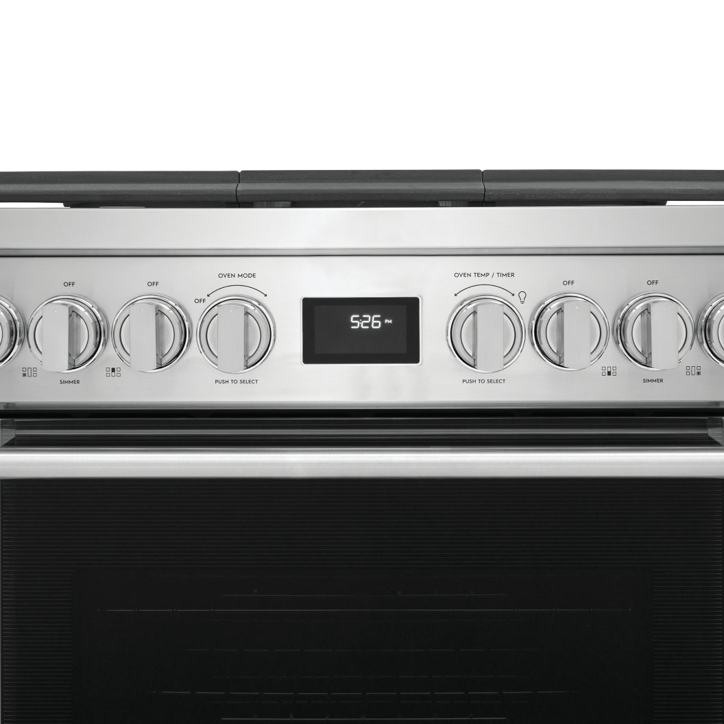 Cuisinière biénergie 30 po, 4,6 pi³ Inox avec Brûleurs scellés, Convection et Nettoyage à la vapeur