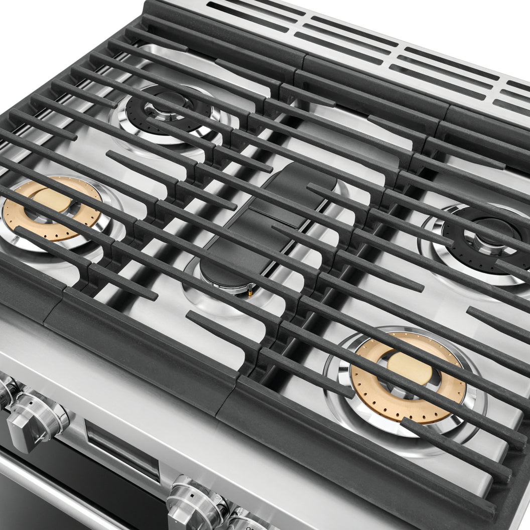 Cuisinière biénergie 30 po, 4,6 pi³ Inox avec Brûleurs scellés, Convection et Nettoyage à la vapeur