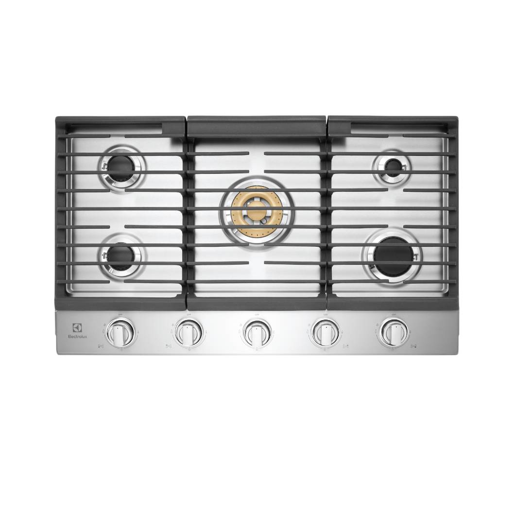 Plaque de cuisson au gaz 36 po Inox avec 5 brûleurs