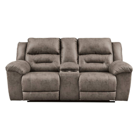 Causeuse inclinable aspect cuir avec console - Stoneland