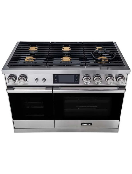 Cuisinière biénergie autoportante 48 po. Argent