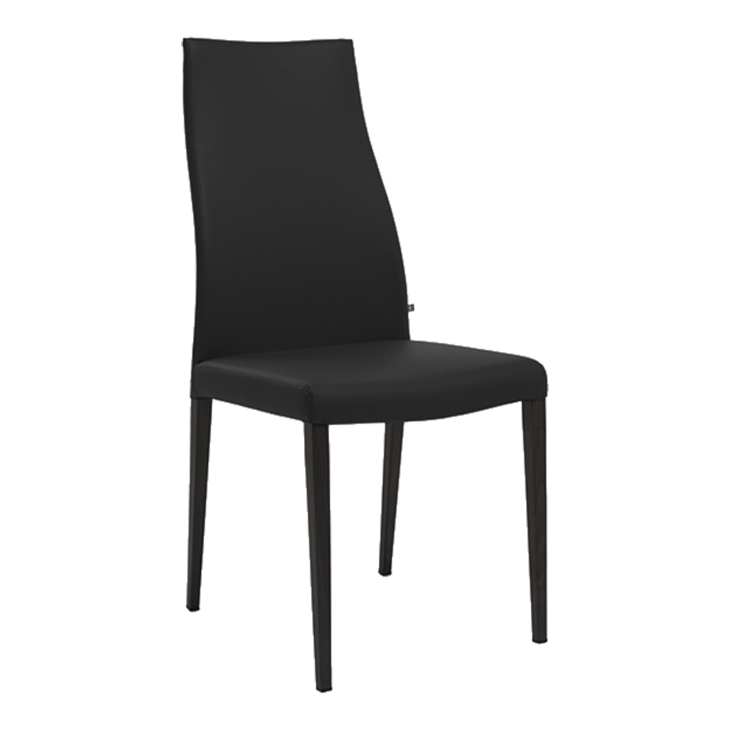 Chaise de salle à manger rembourrée aspect cuir noir - Gaya 41