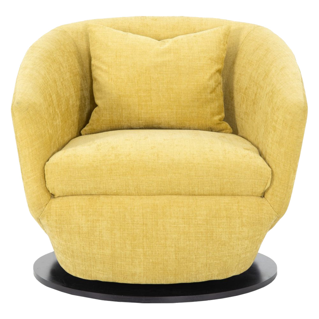 Fauteuil pivotant en tissu jaune - Odyssey