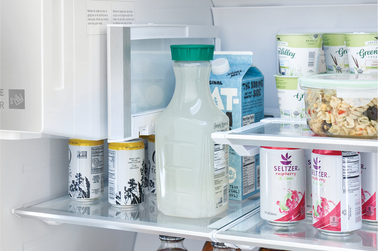 Réfrigérateur 4 portes à profondeur de comptoir 36 po, 21,5 pi³ Inox avec distributeur externe d'eau et glaçons