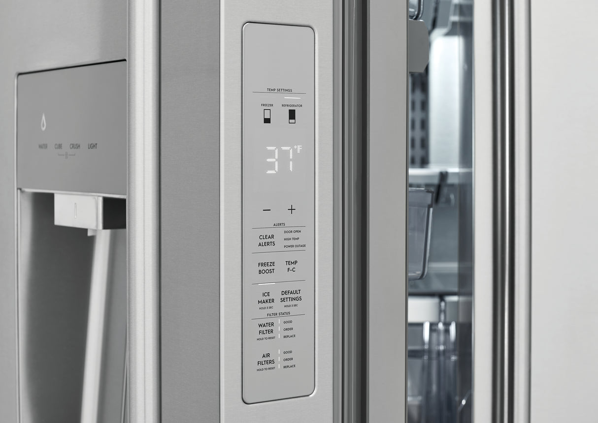 Réfrigérateur porte française 36 po 3 portes 22,6 pi³ inox