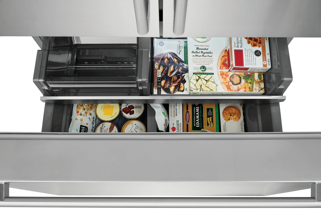 Réfrigérateur porte française 36 po 3 portes 22,6 pi³ inox