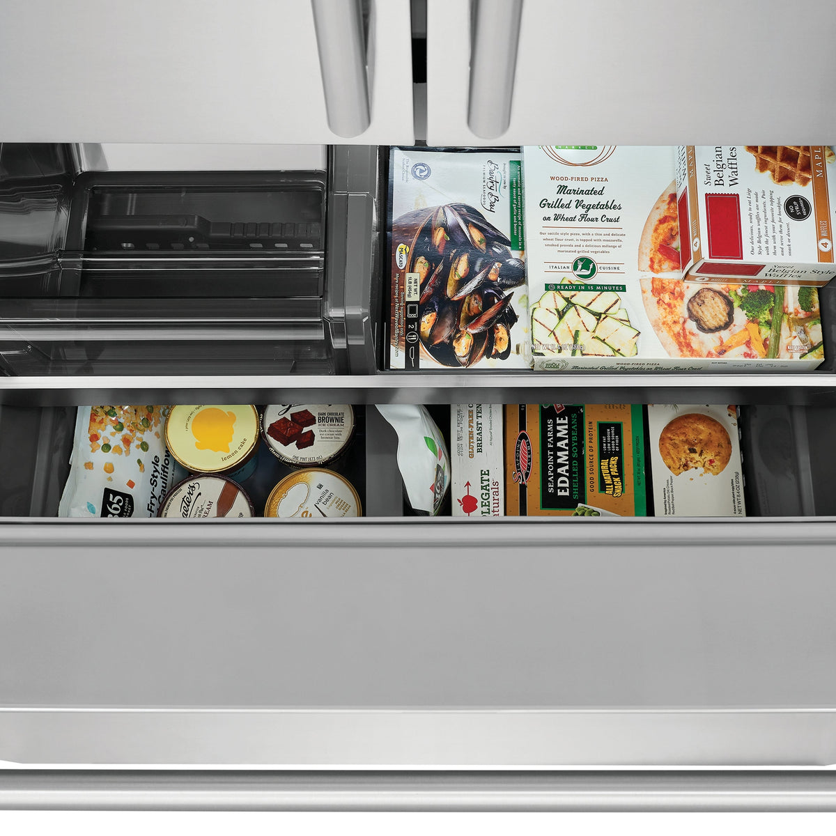 Réfrigérateur à portes françaises, profondeur comptoir 36 po, 23 pi³ Inox avec Distributeur externe d'eau/glaçons