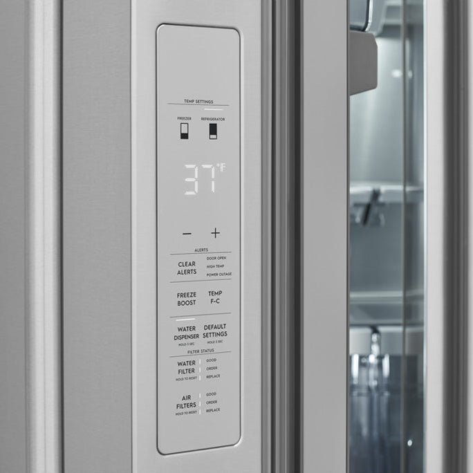 Réfrigérateur à portes françaises, profondeur comptoir 36 po, 23 pi³ Inox avec Système EvenTemp™ et Distributeur d'eau/glaçons