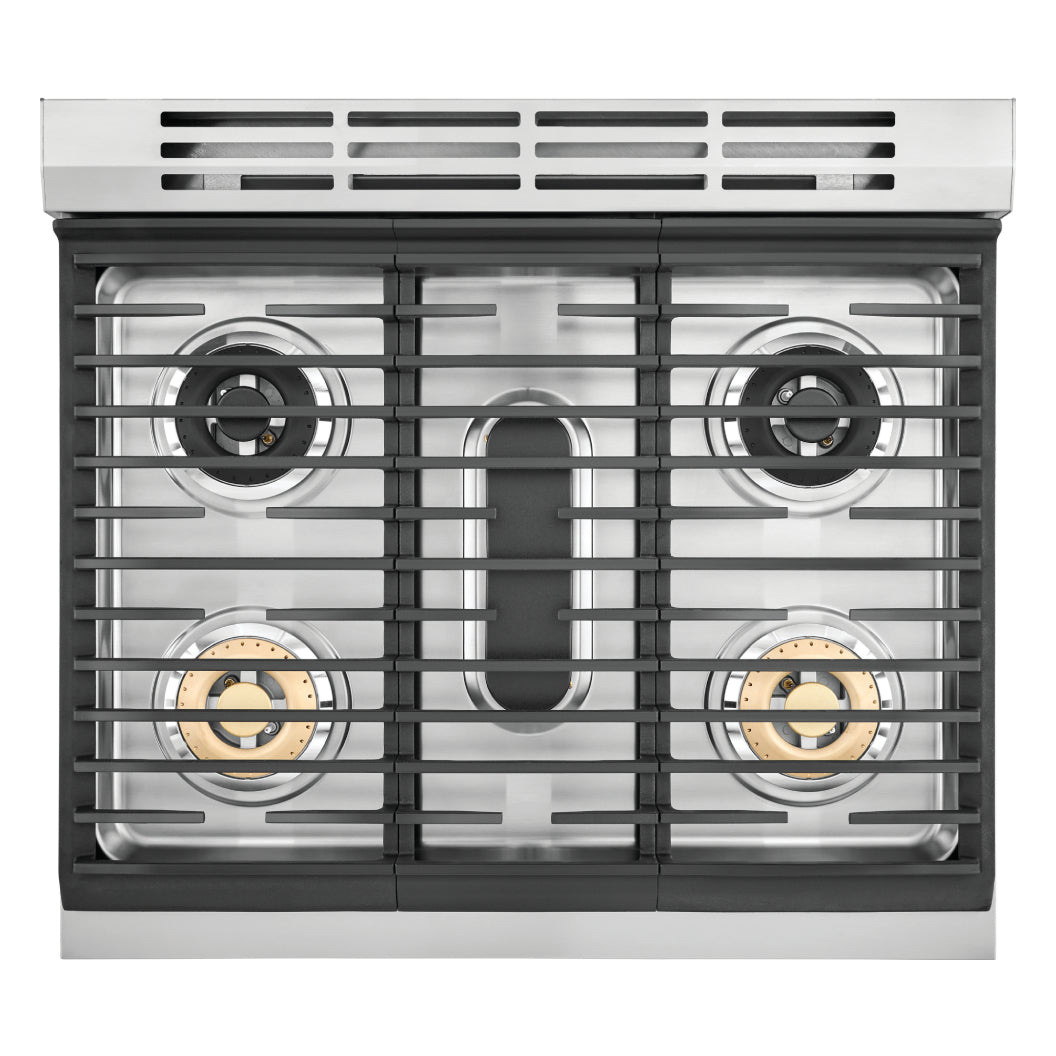 Cuisinière au gaz 30 po, 4,5 pi³ Inox avec Convection, Grillage et Rôtissage