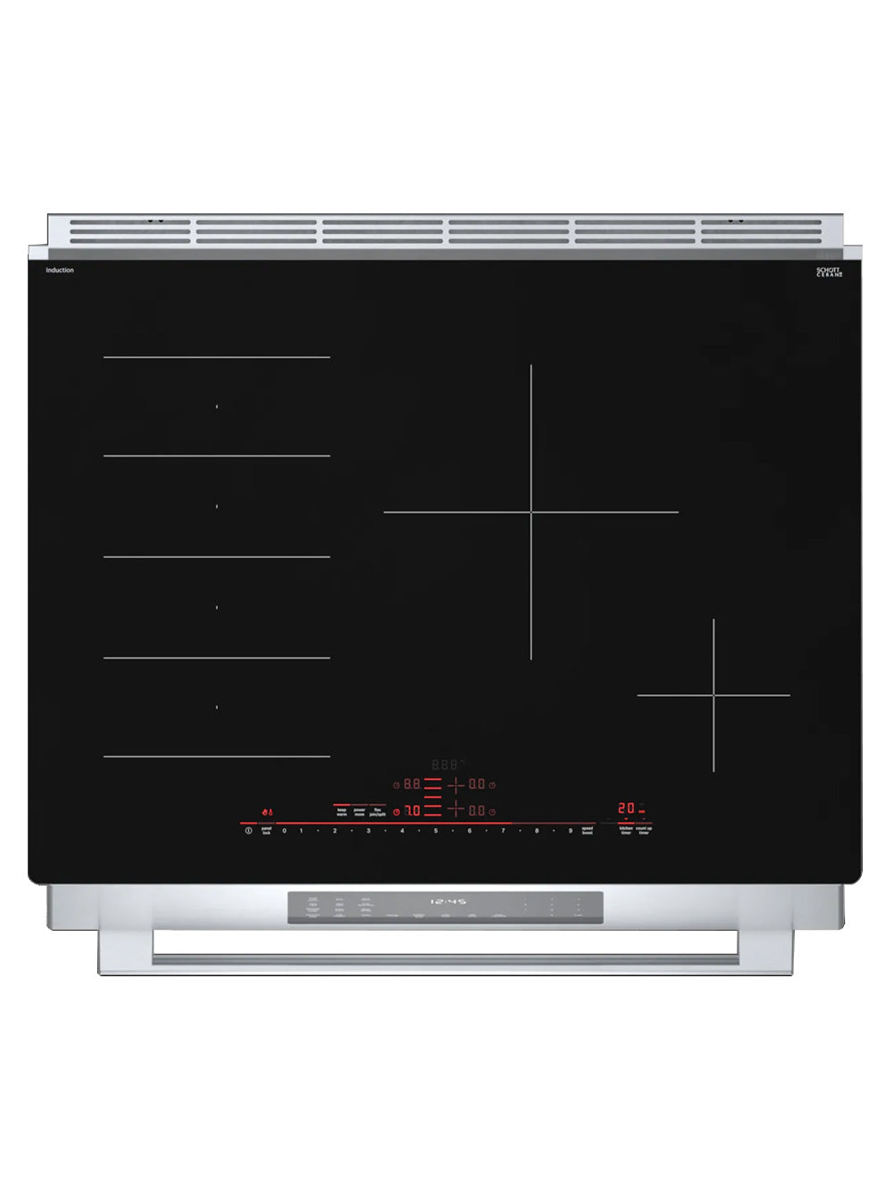 Cuisinière à induction encastrable 30 po Inox avec Tiroir réchaud